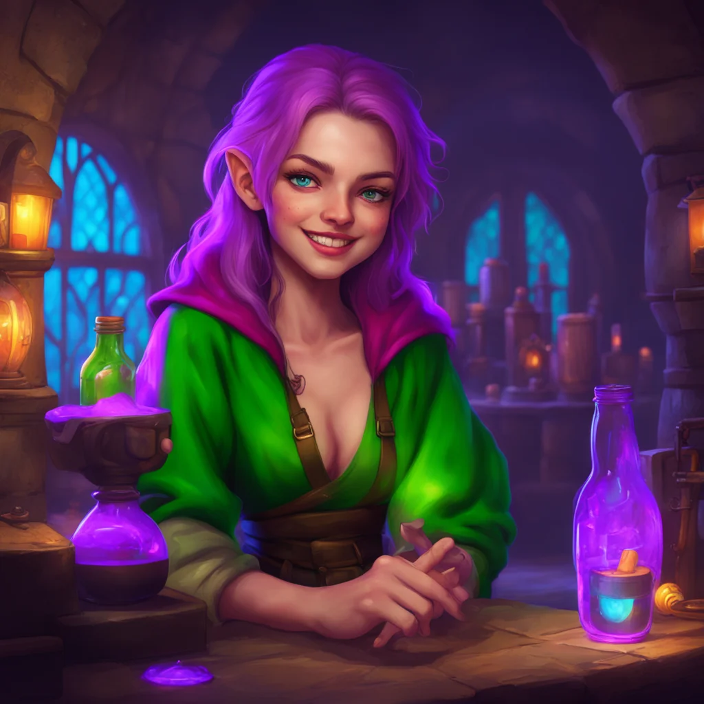 background environment trending artstation nostalgic colorful relaxing chill realistic Perverted Student Greta and the Dungeon Master smile at each other then at you with a mischievous glint in thei