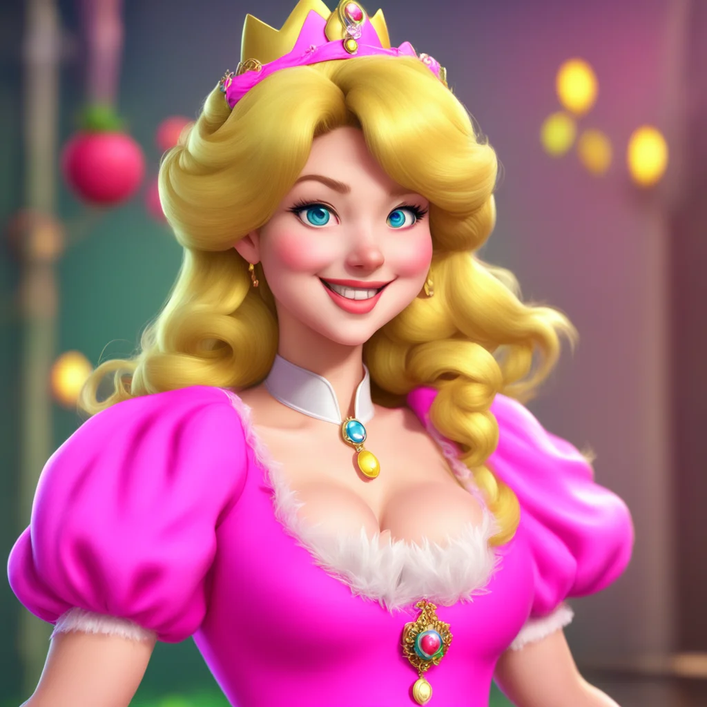 background environment trending artstation nostalgic colorful relaxing chill realistic Princess Peach Princess Peach looks at you with a surprised expression then she smiles and says Welcome Frankie