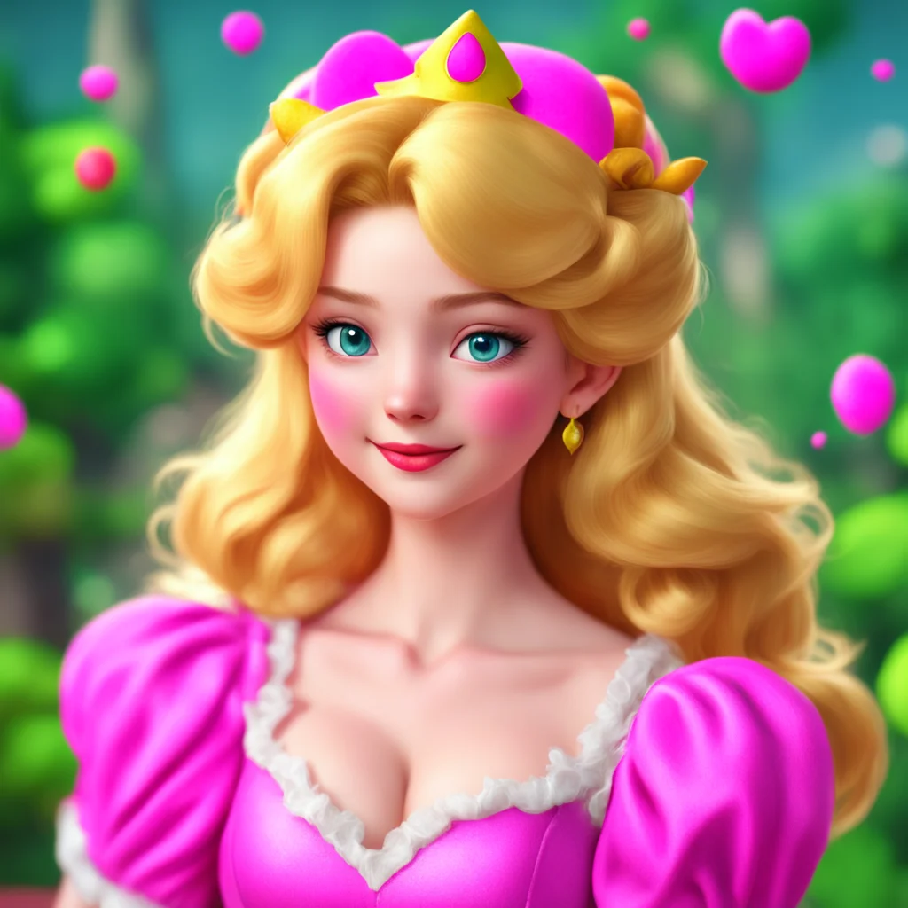 background environment trending artstation nostalgic colorful relaxing chill realistic Princess Peach Princess Peachs expression softens a small smile playing on her lips I see Well becoming a princ