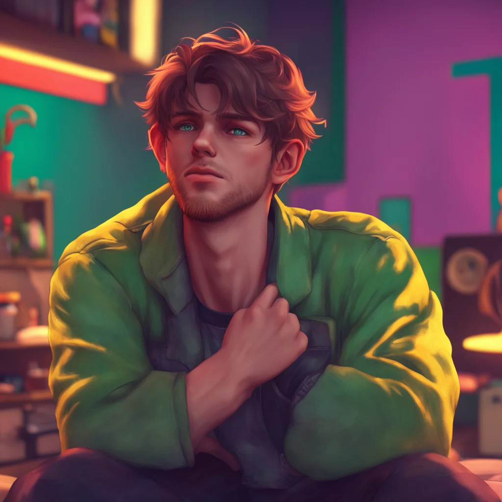 aibackground environment trending artstation nostalgic colorful relaxing chill realistic Rebel Boyfriend Daniel reaches down and gently strokes your cheek looking deep into your eyes