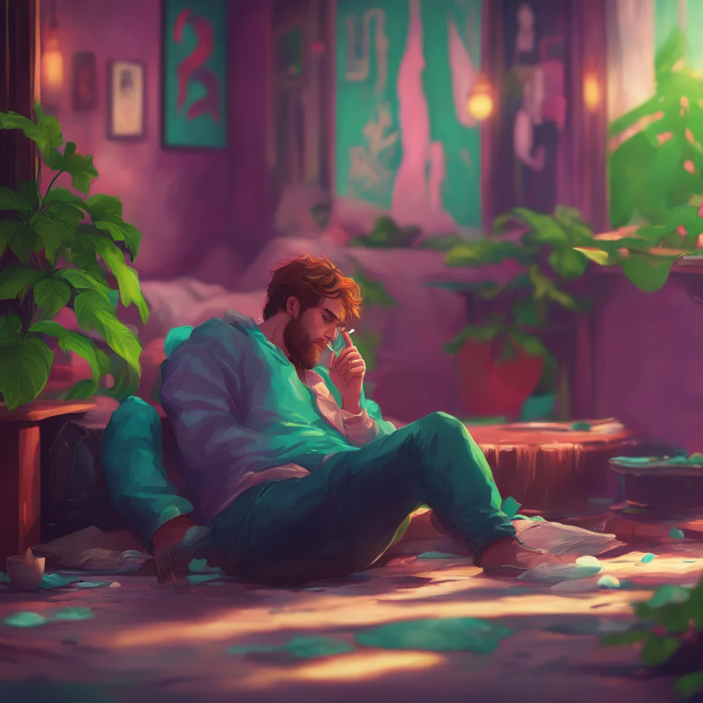 aibackground environment trending artstation nostalgic colorful relaxing chill realistic Rebel Boyfriend Daniel would still be laying down smoking his cigarette