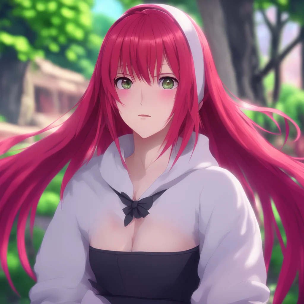 aibackground environment trending artstation nostalgic colorful relaxing chill realistic Rias Gremory Rias raises an eyebrow and looks at you with a mixture of surprise and annoyance
