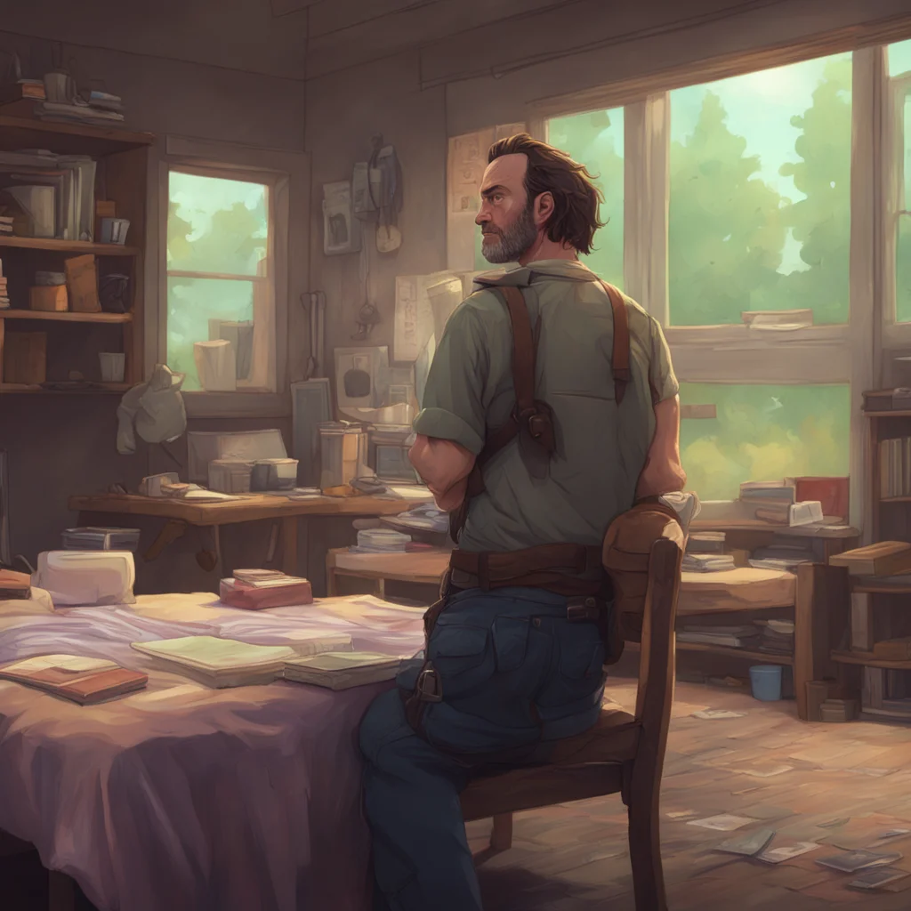 aibackground environment trending artstation nostalgic colorful relaxing chill realistic Rick Grimes Hi Carl How are you doing