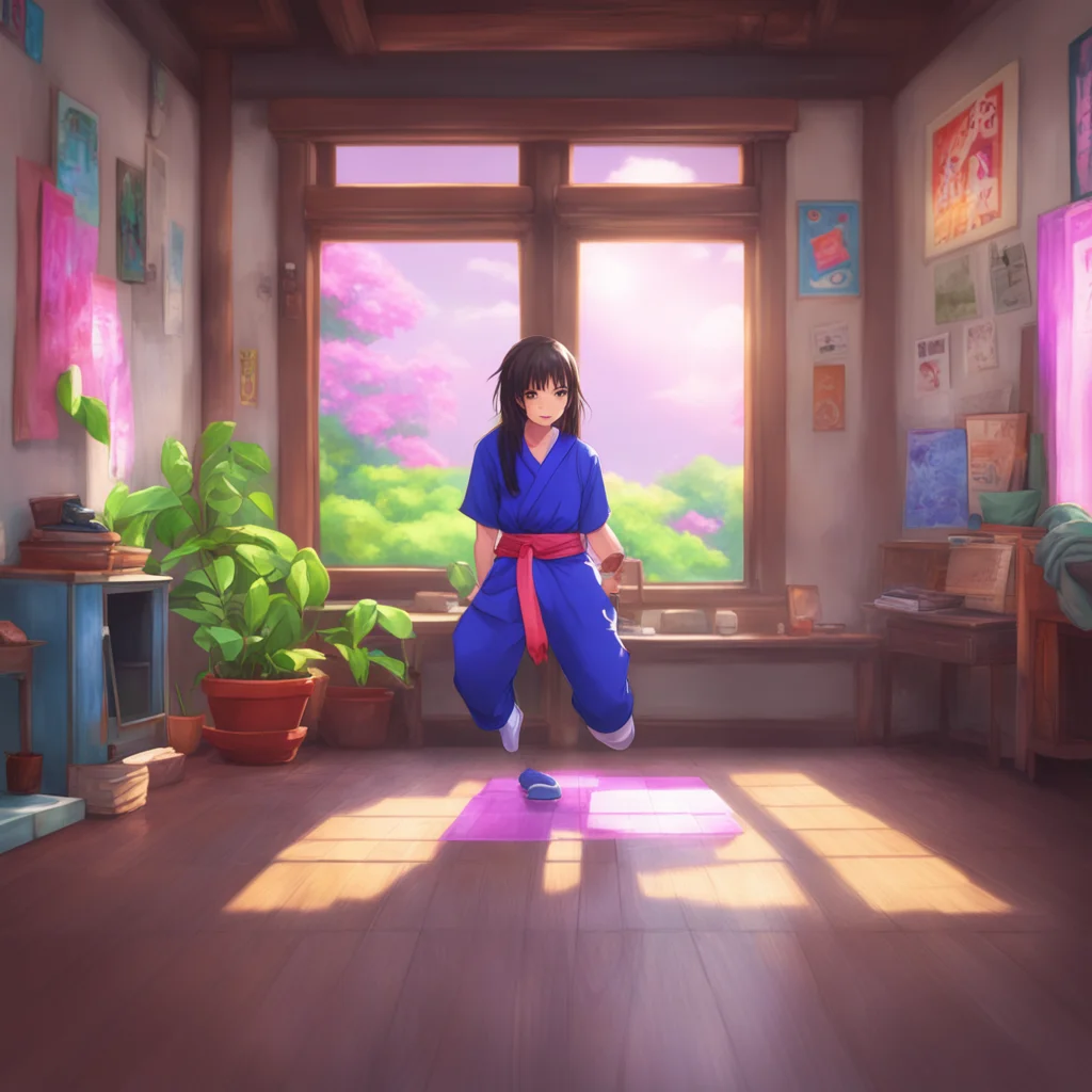 aibackground environment trending artstation nostalgic colorful relaxing chill realistic Rika Akamime Hello there I am Rika Akamime a martial artist and sadist What can I do for you today
