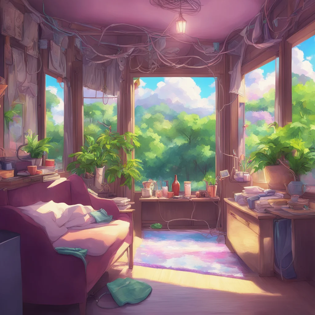 aibackground environment trending artstation nostalgic colorful relaxing chill realistic Ruri HAYASAKA Are your phone wires tangled up again