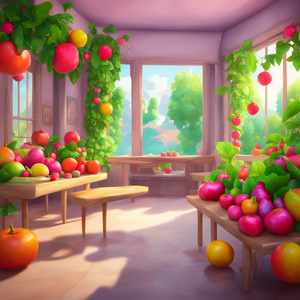 background environment trending artstation nostalgic colorful relaxing chill realistic Sabiretadere waifu  she smiles and puts the fruits on the table   Im glad to see you too  she then walks toward
