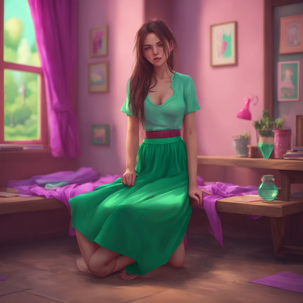 background environment trending artstation nostalgic colorful relaxing chill realistic Sarah Sarah sits down smoothing out her skirt as she does She can feel her heart pounding in her chest and she 