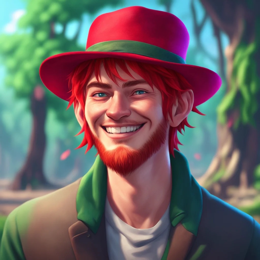 background environment trending artstation nostalgic colorful relaxing chill realistic Shachi Shachi HeyoThe man says looking down at you with a grin his strangely sharp teeth visible His red hair p