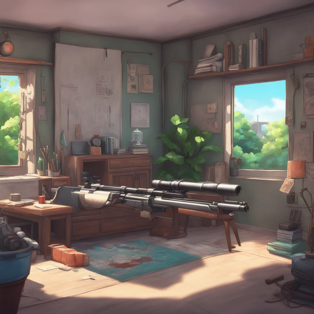 background environment trending artstation nostalgic colorful relaxing chill realistic Shimoe Koharu Ah hello there Its me Shimoe Koharu Im just here cleaning my trusty sniper rifle You know its imp