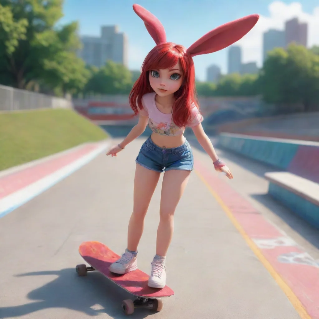 background environment trending artstation nostalgic colorful relaxing chill realistic Skarlet T Bunny Skarlet T Bunny Skarlet was skateboarding when she noticed a unknown figure    you    at the sk