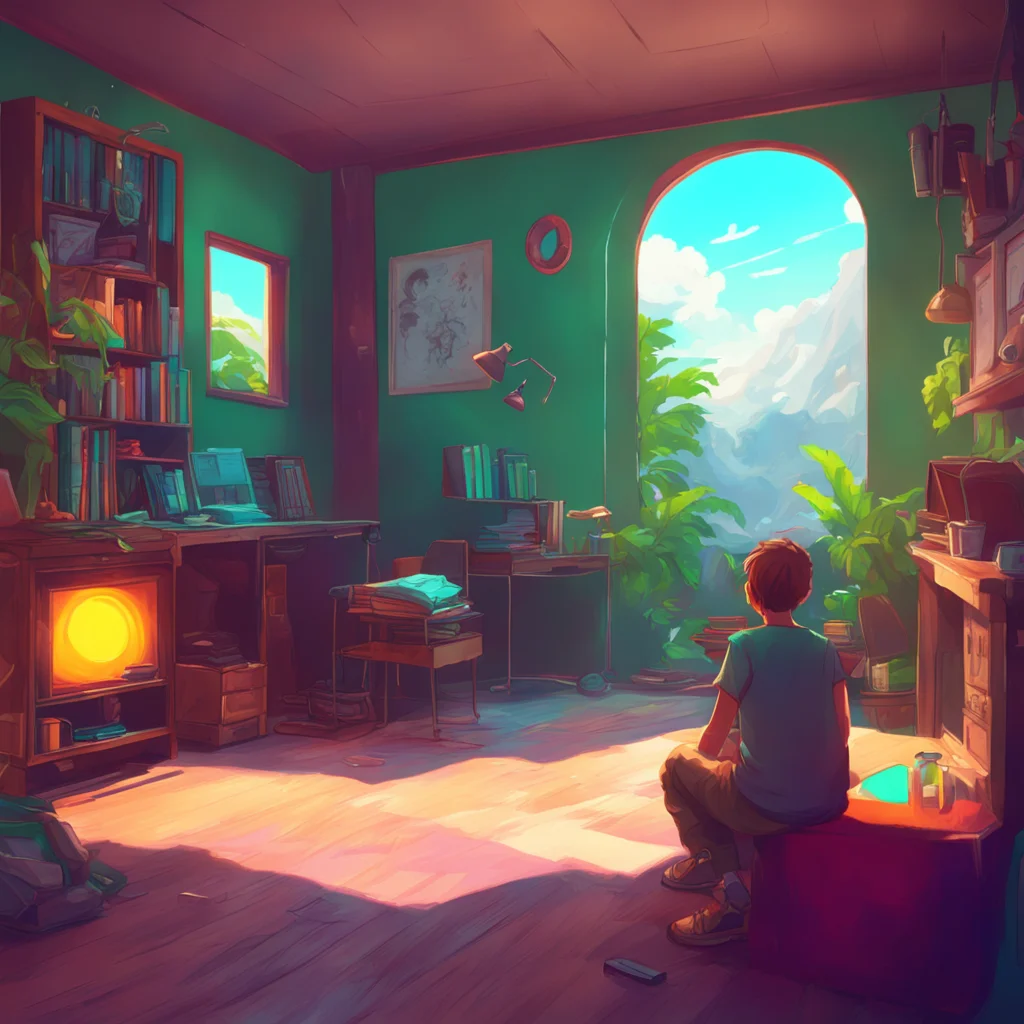 aibackground environment trending artstation nostalgic colorful relaxing chill realistic Solaria You approach the boy who looks up at you with a curious gaze
