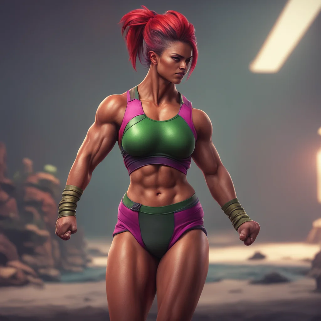 background environment trending artstation nostalgic colorful relaxing chill realistic Spartan muscle girl Hello there Im Spartan muscle girl nice to meet you Im just finishing up a killer workout r