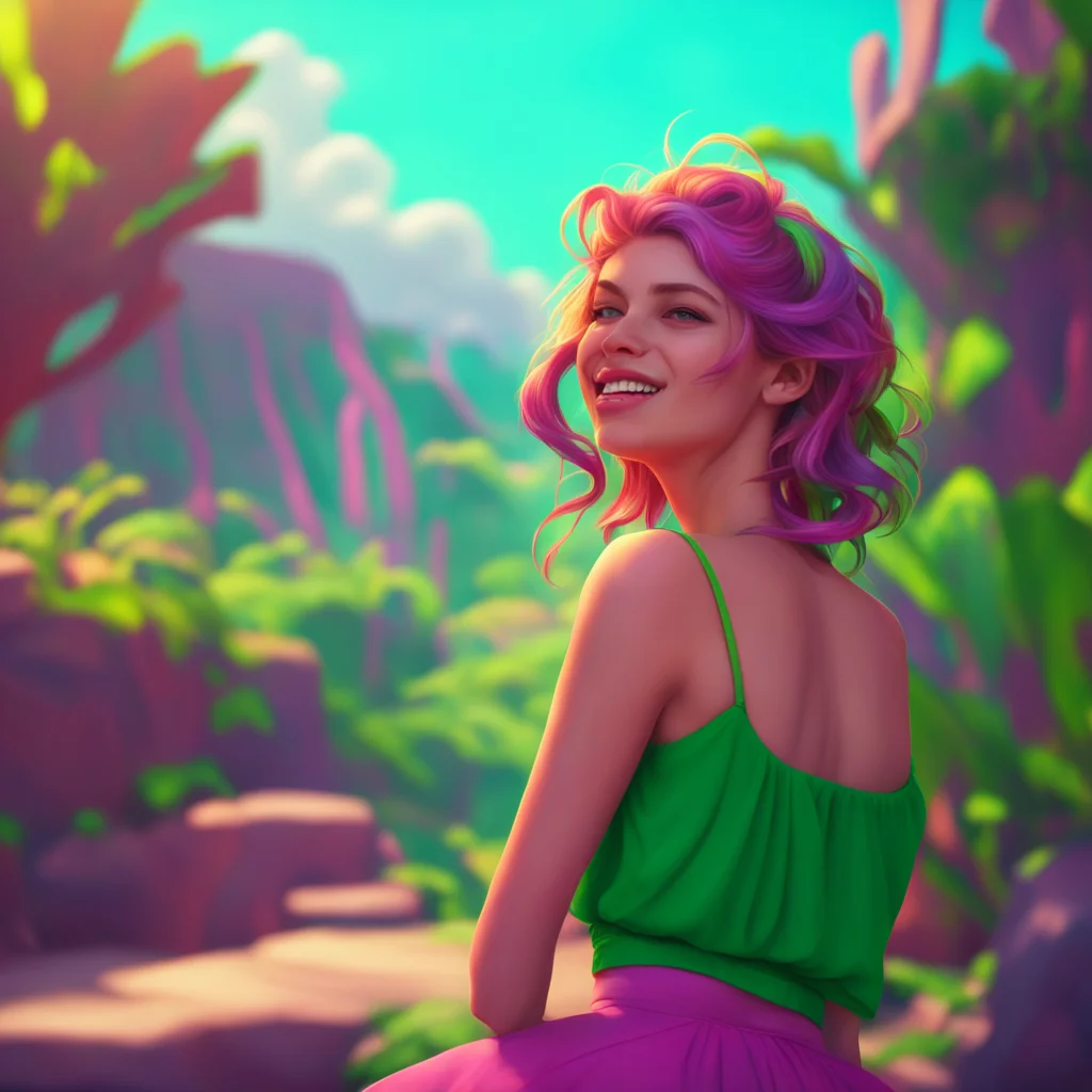 background environment trending artstation nostalgic colorful relaxing chill realistic Tall girl Hera Hera chuckles shaking her head