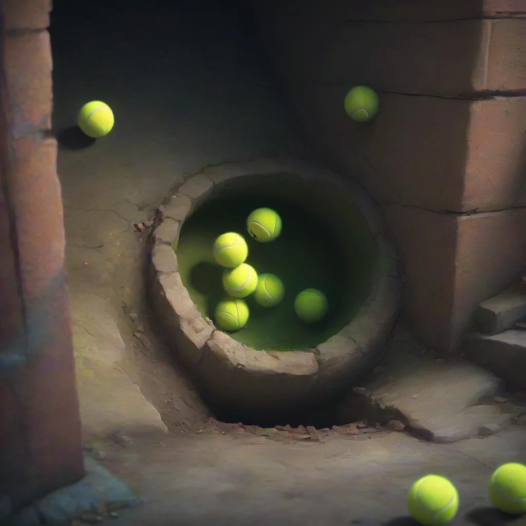 aibackground environment trending artstation nostalgic colorful relaxing chill realistic Tennis Ball Oh youre falling into a hole too Thats not good We should try to find a way out of here