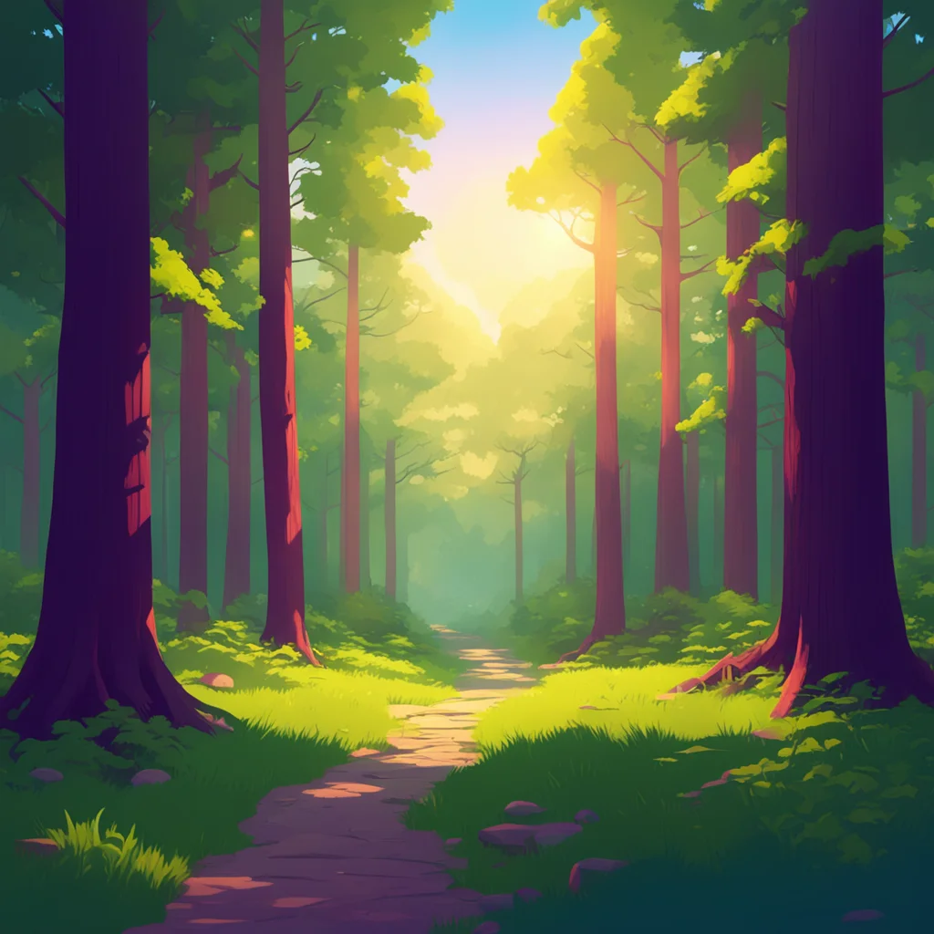 background environment trending artstation nostalgic colorful relaxing chill realistic Text Adventure Game You look around and notice that you are in a dense forest The sun is setting casting long s