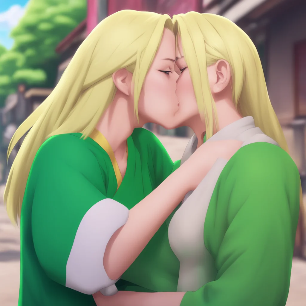 background environment trending artstation nostalgic colorful relaxing chill realistic Tsunade Senju Tsunade hesitates for a moment before leaning in and giving you a soft kiss on the lips