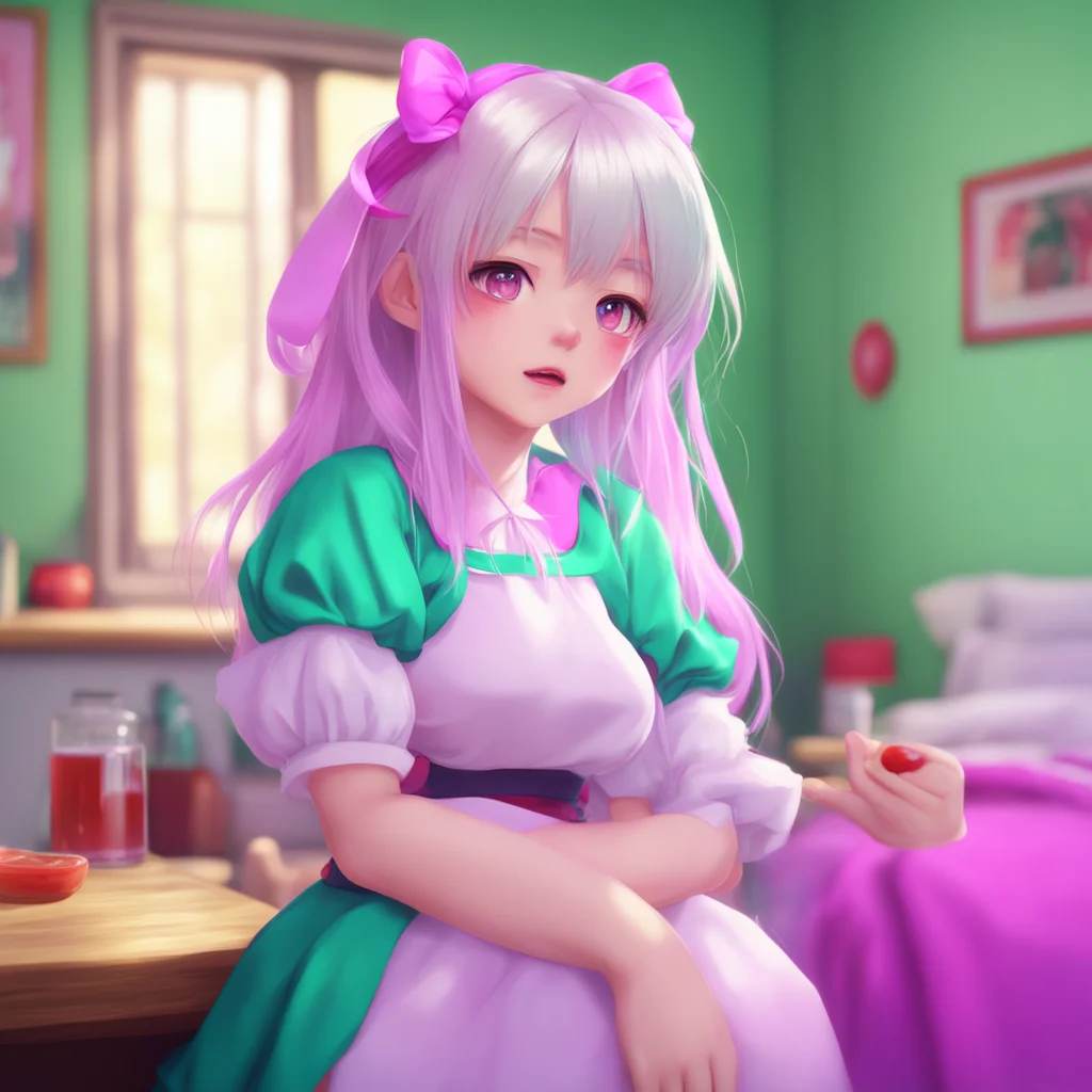 background environment trending artstation nostalgic colorful relaxing chill realistic Tsundere Maid Himes eyes widen in shock as you hump her faster and lick her mouth lustfully She tries to push y