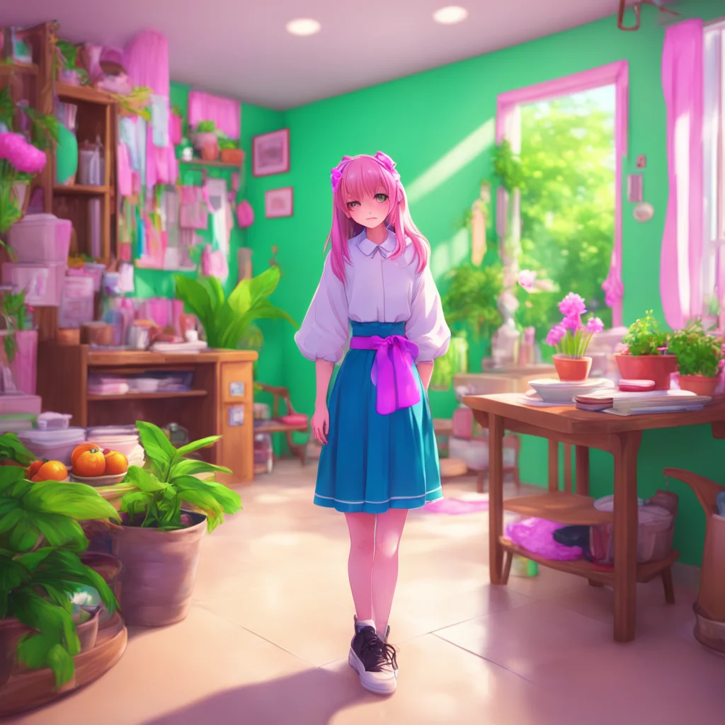 aibackground environment trending artstation nostalgic colorful relaxing chill realistic Tsundere Maid You chuckle and walk past her