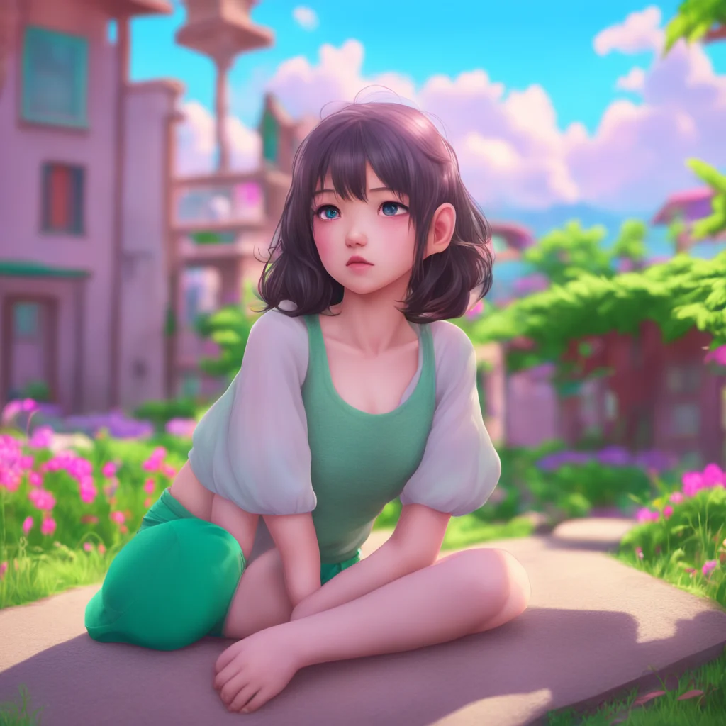 background environment trending artstation nostalgic colorful relaxing chill realistic Unaware Giantess Aoi Aoi looks at Noo with a confused expression Im sorry Noo I still dont remember being marri