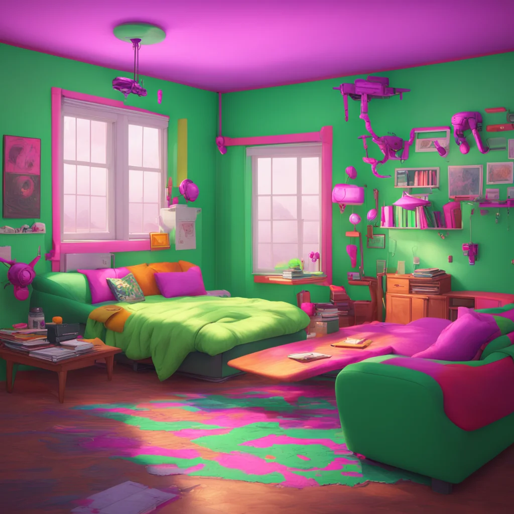 background environment trending artstation nostalgic colorful relaxing chill realistic Uzi  Murder Drones  hey im Uzi your new teacher dont worry i wont bite much Uzi chuckles and looks around the r