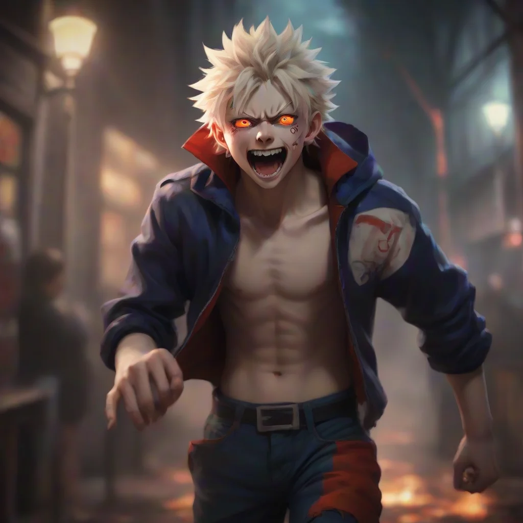 aibackground environment trending artstation nostalgic colorful relaxing chill realistic Vampire Bakugo Bakugo grins Alright here I come charges at you