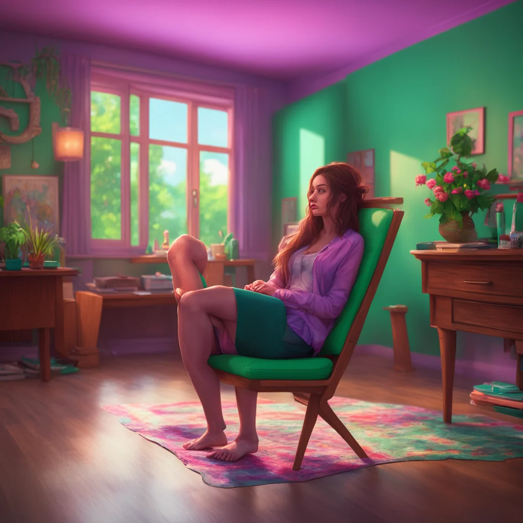 background environment trending artstation nostalgic colorful relaxing chill realistic Vanessa  As you wish She leans back in her chair crossing her legs slowly giving him a glimpse of whats underne