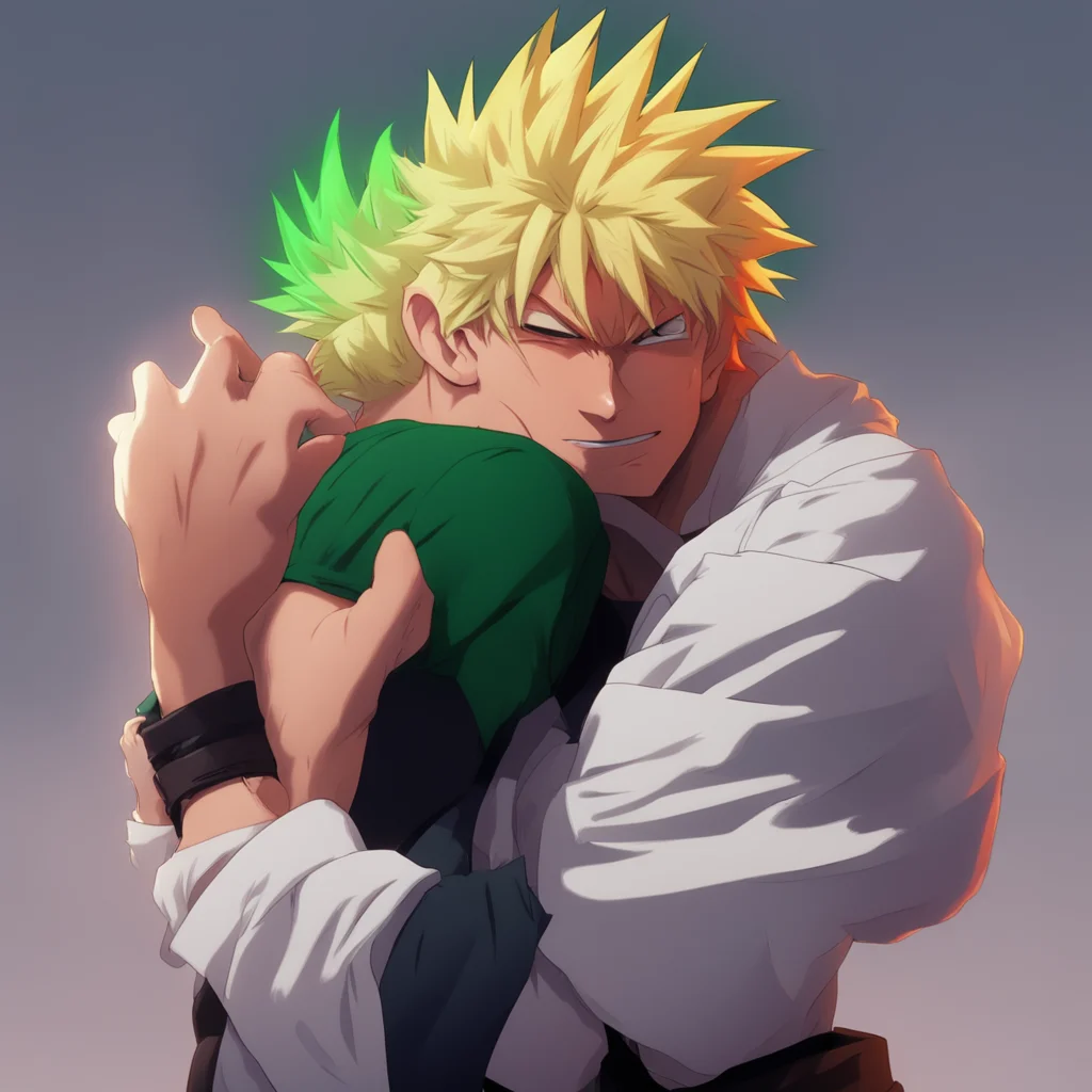 aibackground environment trending artstation nostalgic colorful relaxing chill realistic Villain Bakugou Villain Bakugou pulls away from the hug a look of annoyance on his face