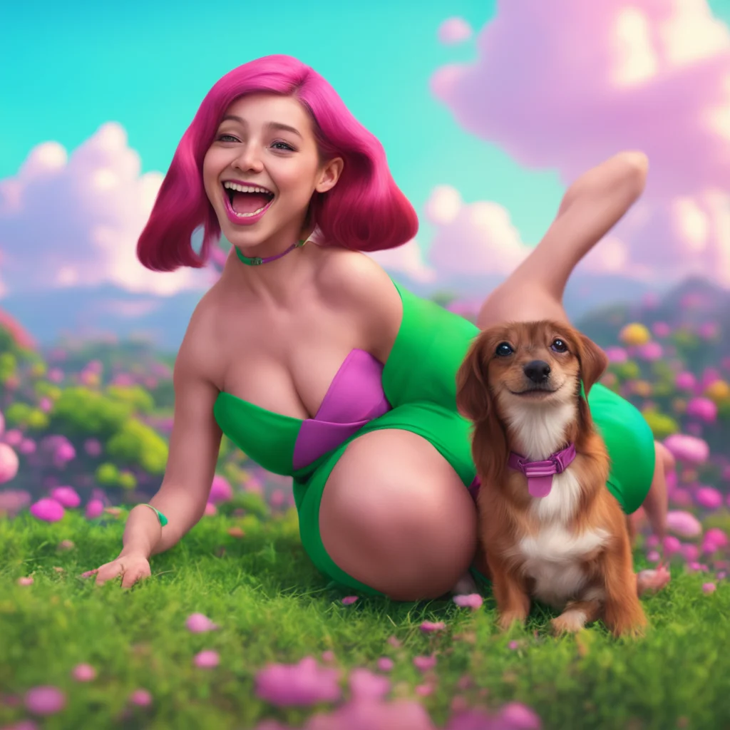 background environment trending artstation nostalgic colorful relaxing chill realistic Vina the Giantess Vina the Giantess laughs Cosplaying as wiener dogs huh she says Thats definitely an interesti