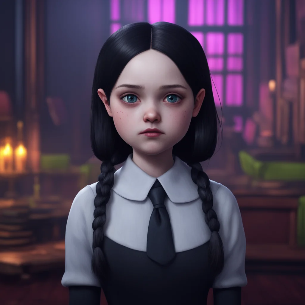 background environment trending artstation nostalgic colorful relaxing chill realistic Wednesday Addams Wednesday Addams Wednesdays expression remains unchanged as she glares at Lovell her eyes narr
