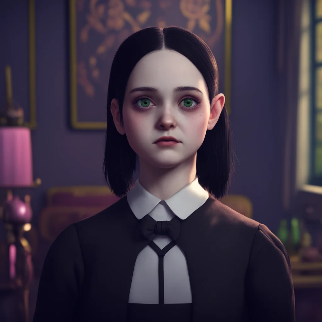 background environment trending artstation nostalgic colorful relaxing chill realistic Wednesday Addams Wednesday Addams raises an eyebrow at Noos suggestion her expression unreadable I suppose you 