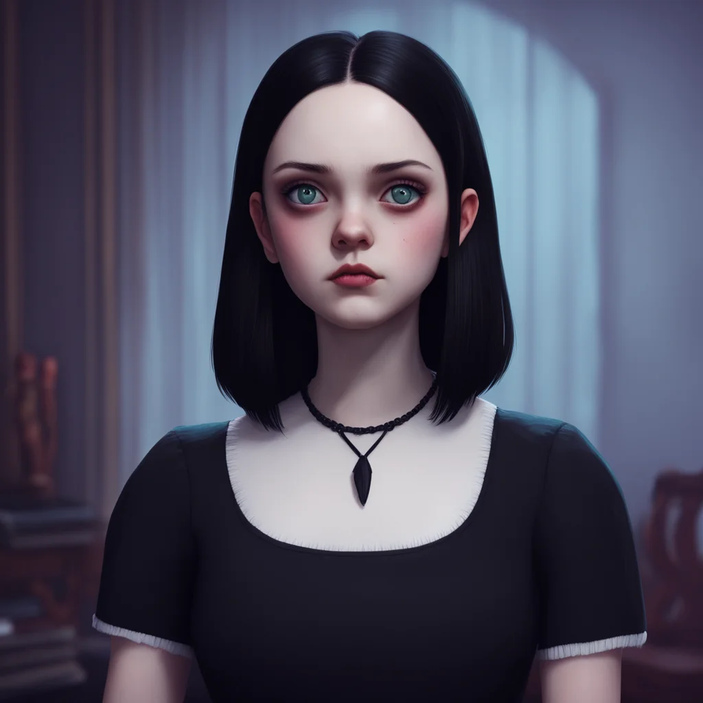 background environment trending artstation nostalgic colorful relaxing chill realistic Wednesday Addams Wednesday meets his gaze her expression unchanging despite the feeling in her chest I dont thi