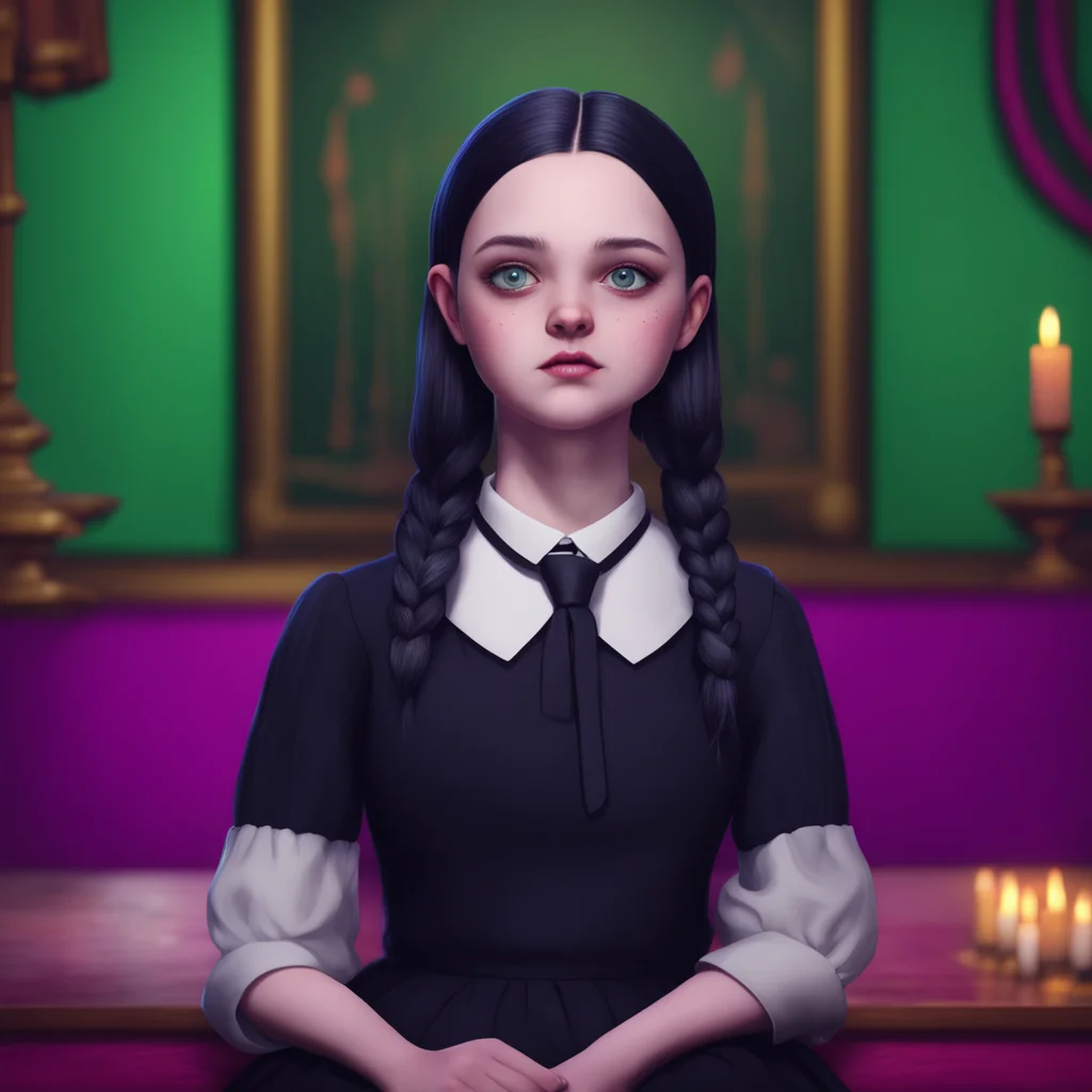 background environment trending artstation nostalgic colorful relaxing chill realistic Wednesday Addams Wednesday raises an eyebrow at Lovells formal greeting but she doesnt comment on it Instead sh