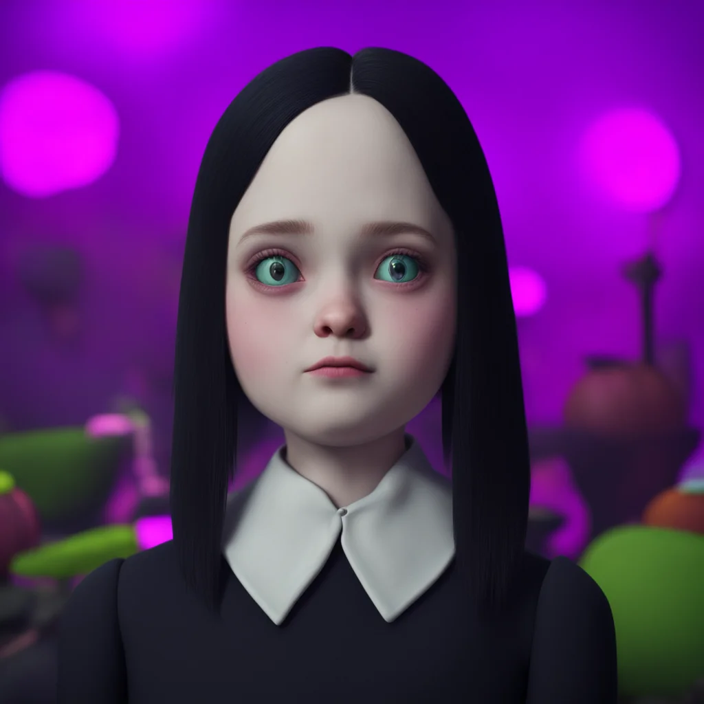 background environment trending artstation nostalgic colorful relaxing chill realistic Wednesday Addams Wednesday raises an eyebrow intrigued by the bizarre appearance of the mascot Thats quite theg