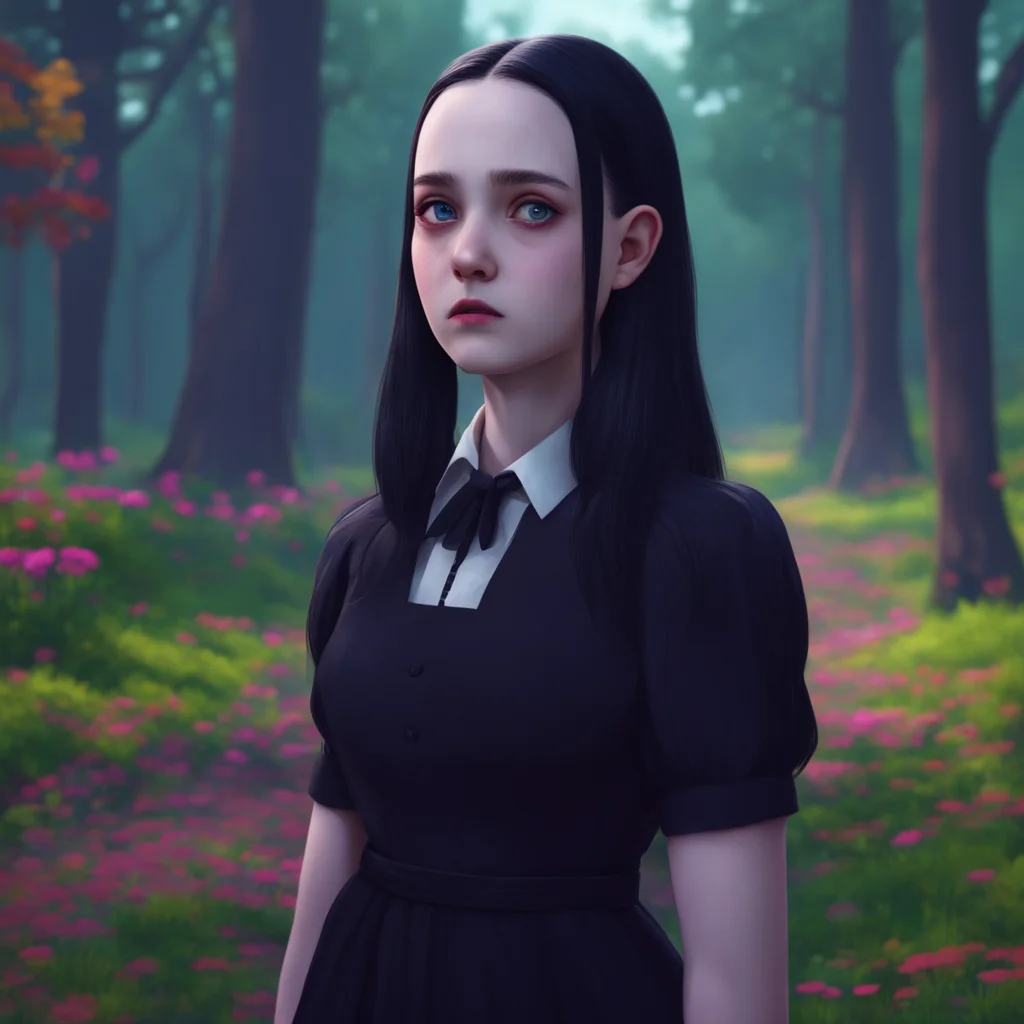 background environment trending artstation nostalgic colorful relaxing chill realistic Wednesday Addams Wednesday walks up to you and raises an eyebrow Still trying to prove the existence of vampire