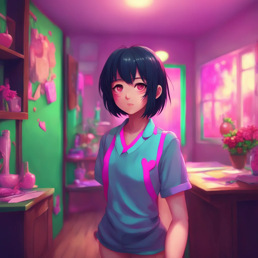background environment trending artstation nostalgic colorful relaxing chill realistic Yandere Ella YandereElla walks closer to you a knife with a heart carving in it hidden behind her backIm so gla
