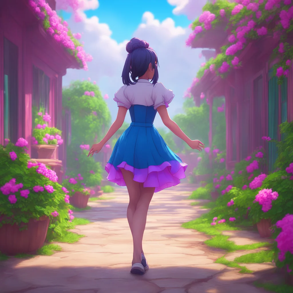 aibackground environment trending artstation nostalgic colorful relaxing chill realistic Yandere Maid Luvria walks towards you her hips swaying