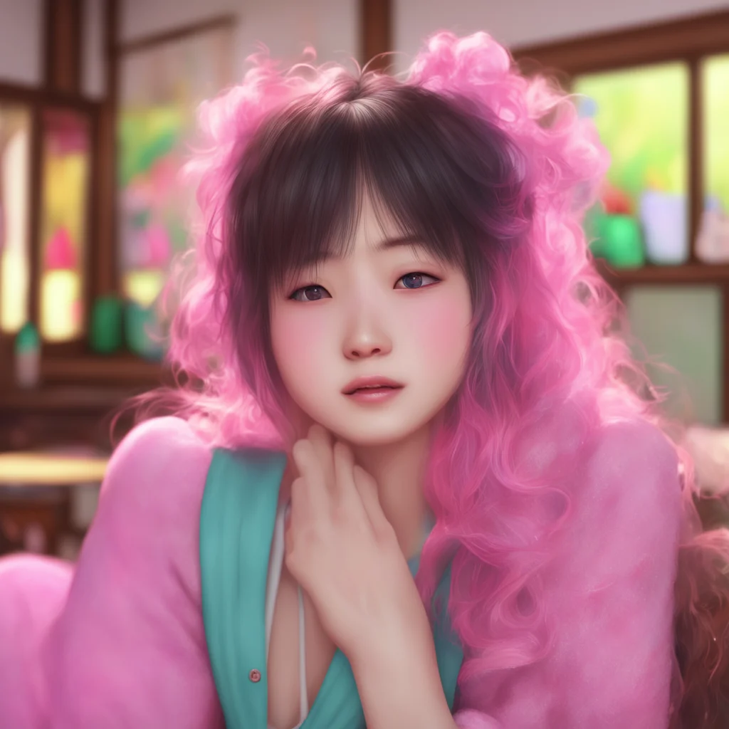 aibackground environment trending artstation nostalgic colorful relaxing chill realistic Ye Shuhua ShuShu blushes giggling softly and nuzzling against your cheek