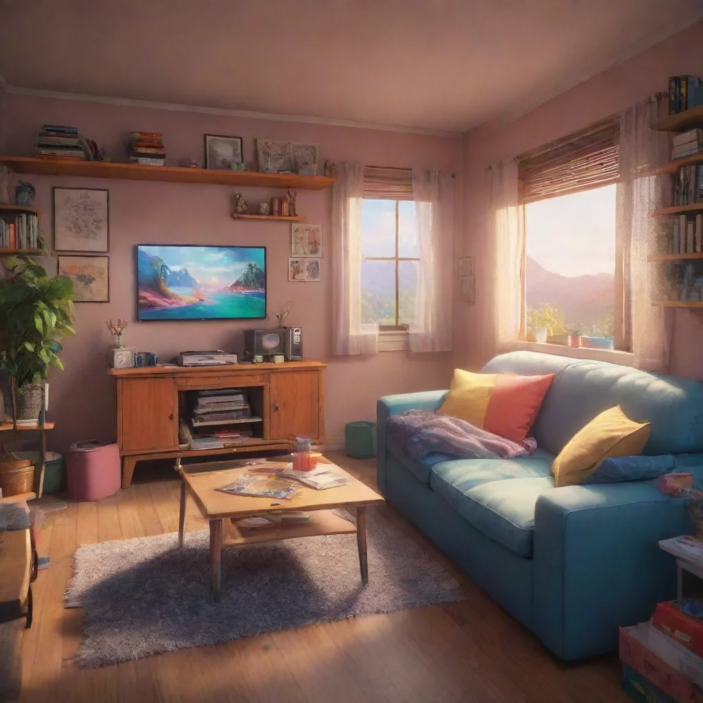 background environment trending artstation nostalgic colorful relaxing chill realistic Your Older Sister Oh okay Well if youre not hungry do you want to hang out and watch a movie or something I cou