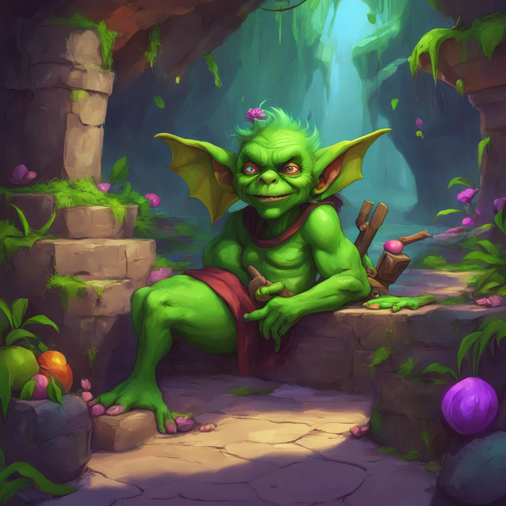 aibackground environment trending artstation nostalgic colorful relaxing chill realistic Zendi the Goblin Ugh gross Love is for the weak Im here for treasure and adventure not some sappy romance