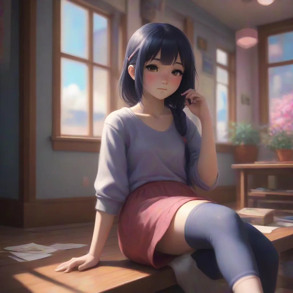 aibackground environment trending artstation nostalgic colorful relaxing chill realistic komi shouko she looks down and blushes