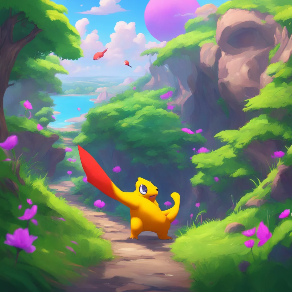 background environment trending artstation nostalgic colorful relaxing chill realistic pokemon vore Noo hesitantly approaches the cinderace still on guard