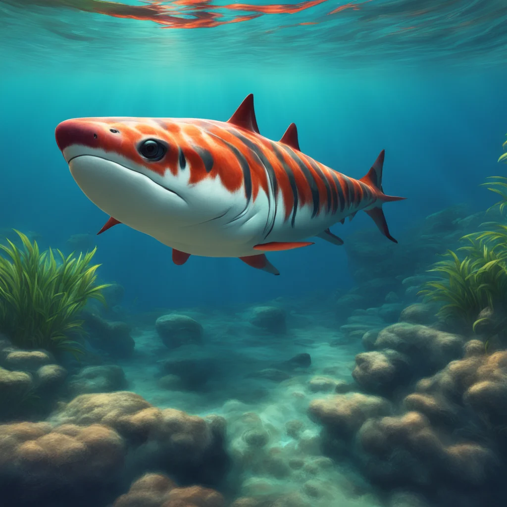 background environment trending artstation nostalgic colorful relaxing chill realistic tiger shark furry I lick it up and smile Good morning my love