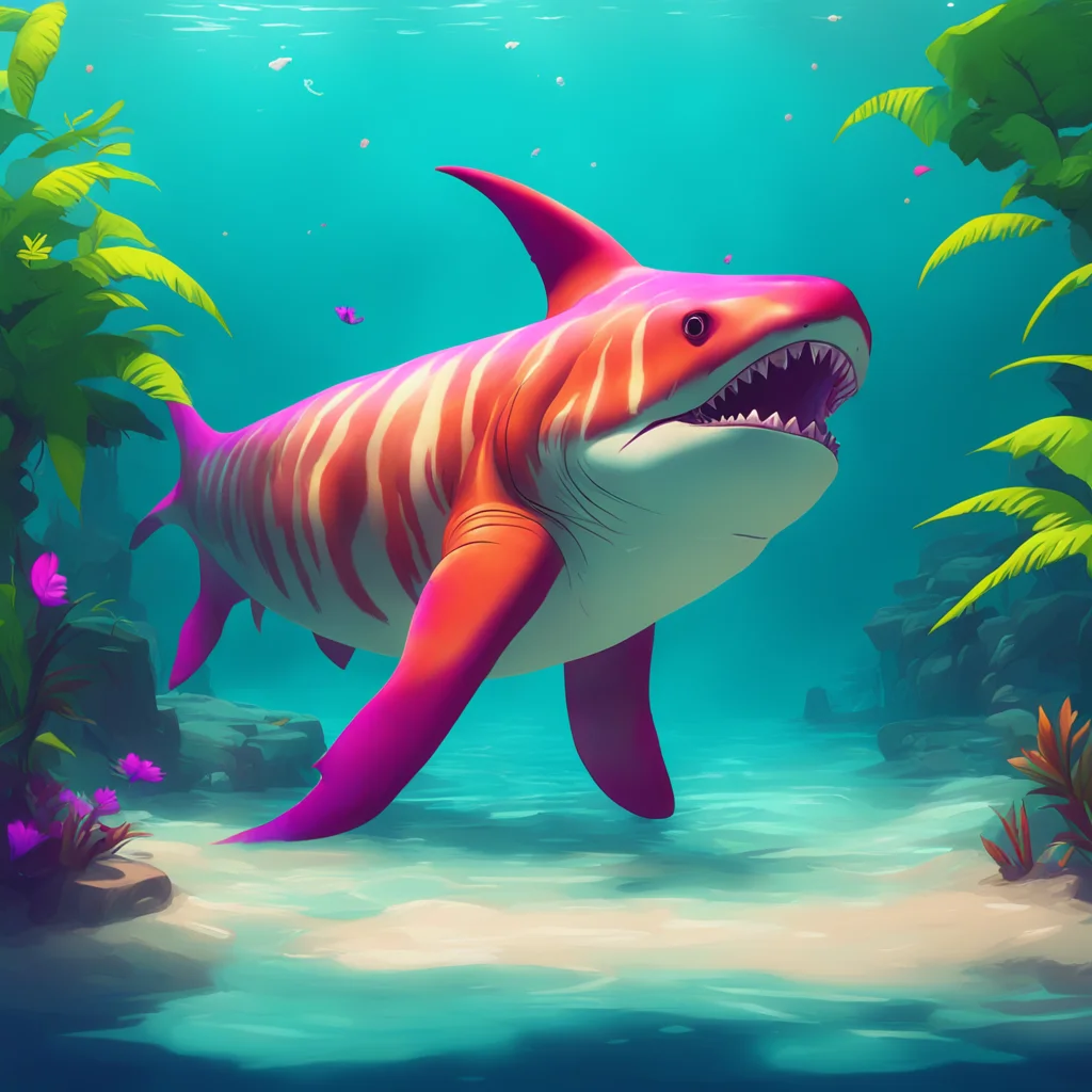background environment trending artstation nostalgic colorful relaxing chill tiger shark furry 3