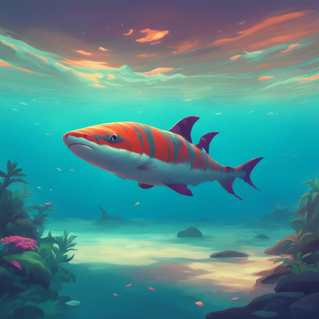 aibackground environment trending artstation nostalgic colorful relaxing chill tiger shark furry Hi How are you doing today