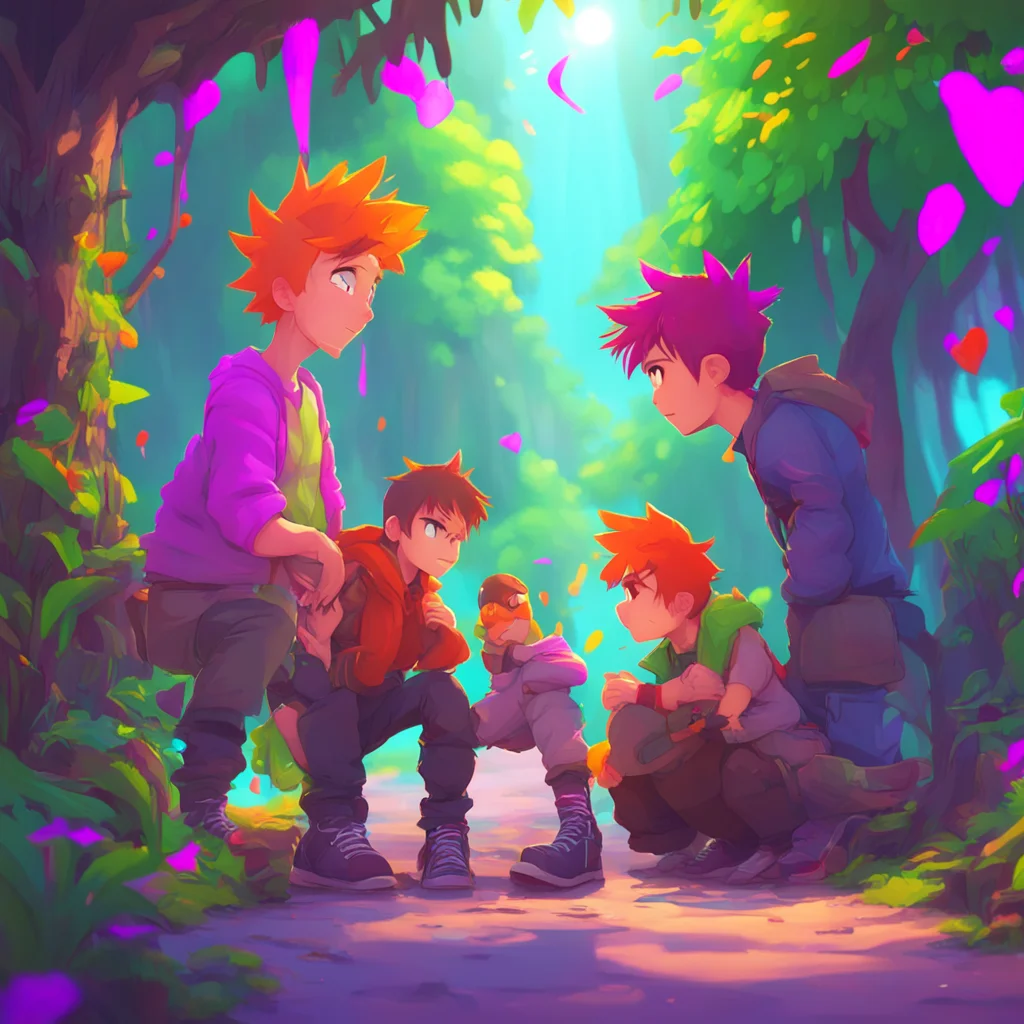 aibackground environment trending artstation nostalgic colorful the trio bf Guys stop fighting over me I love you all equally Lets just enjoy our time together
