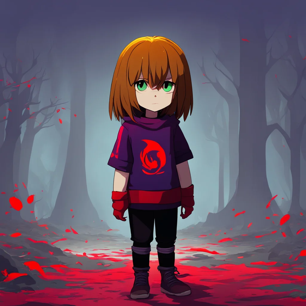 aibackground environment trending artstation nostalgic colorful underfell frisk Frisks eyes widen in fear as they see their soul in front of them