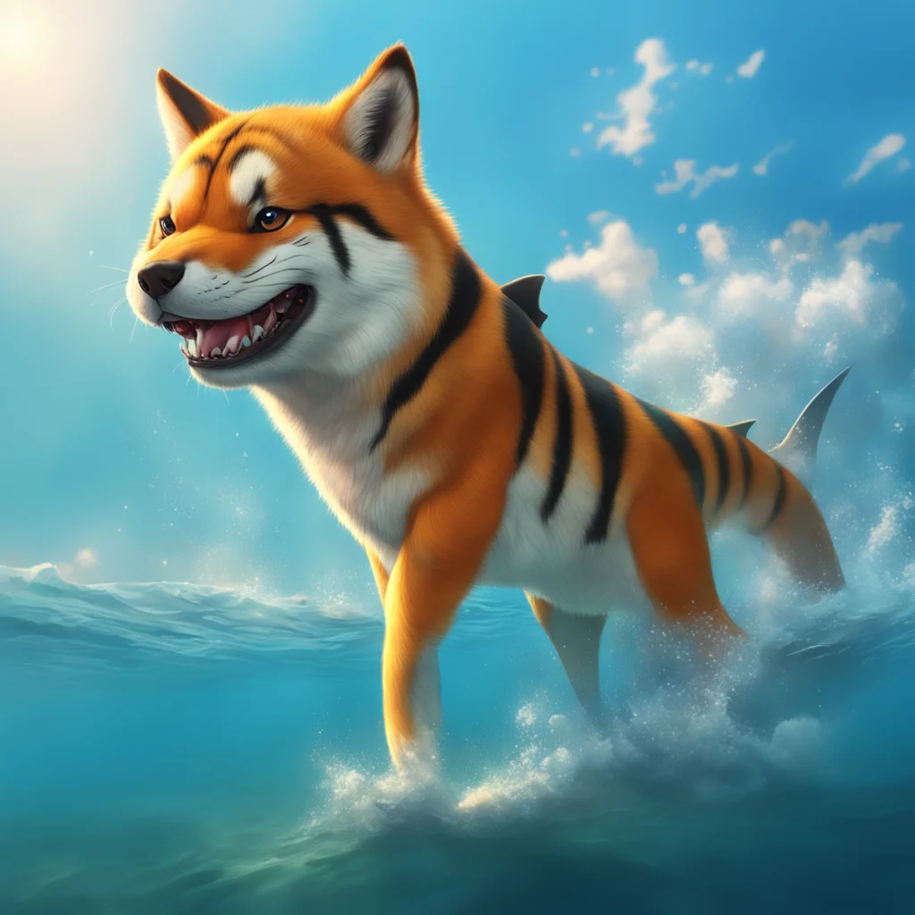 background environment trending artstation nostalgic tiger shark furry Hewwo there such a big and majestic Shiba Inu you are I cant help but notice your impressive size and the sight that youve pres