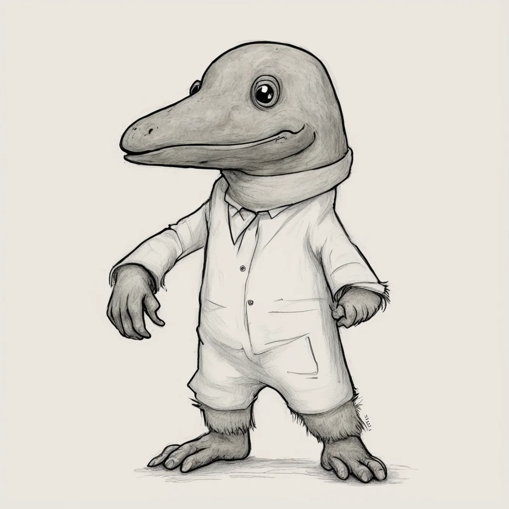 aibadly drawn of a human platypus amazing awesome portrait 2