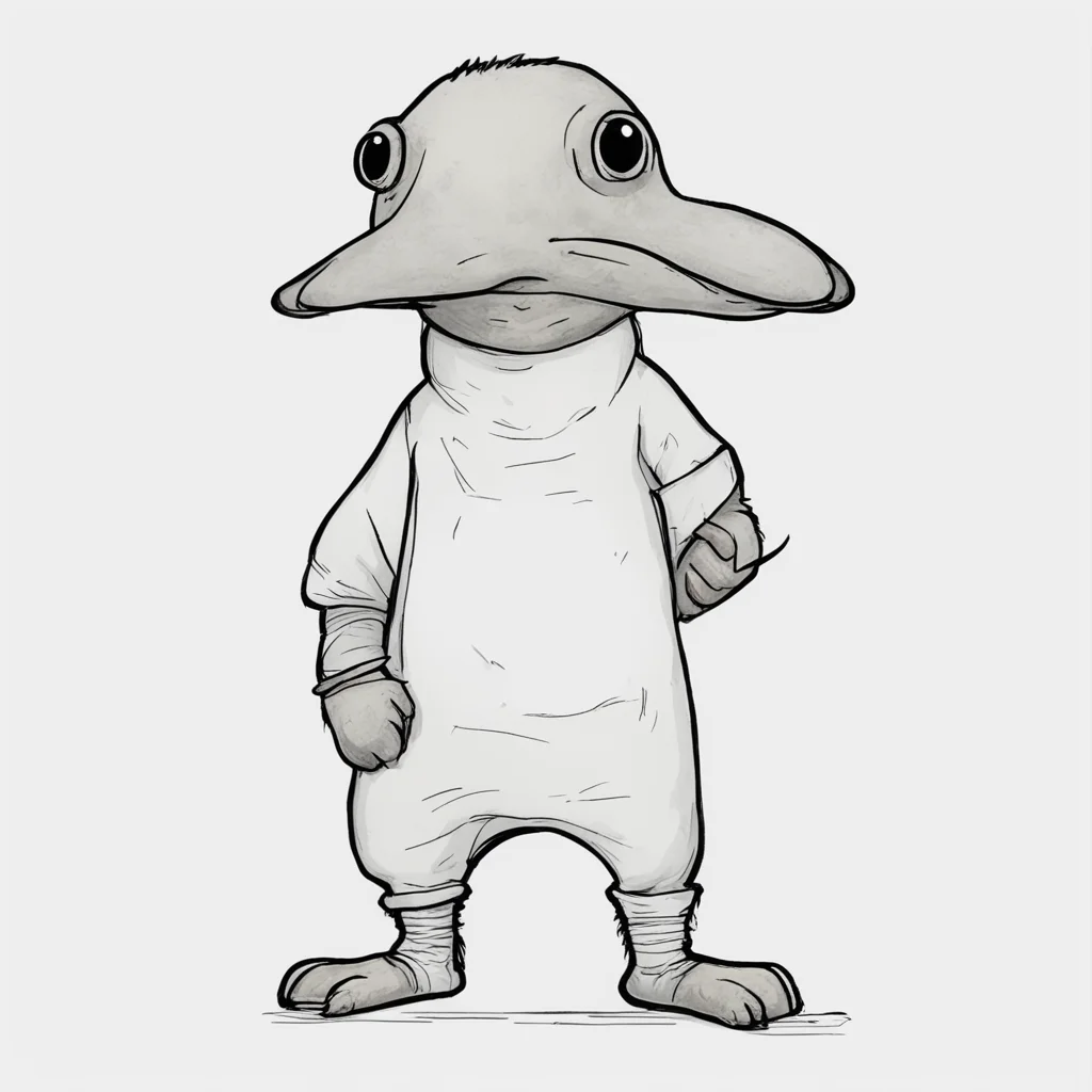 badly drawn of a human platypus