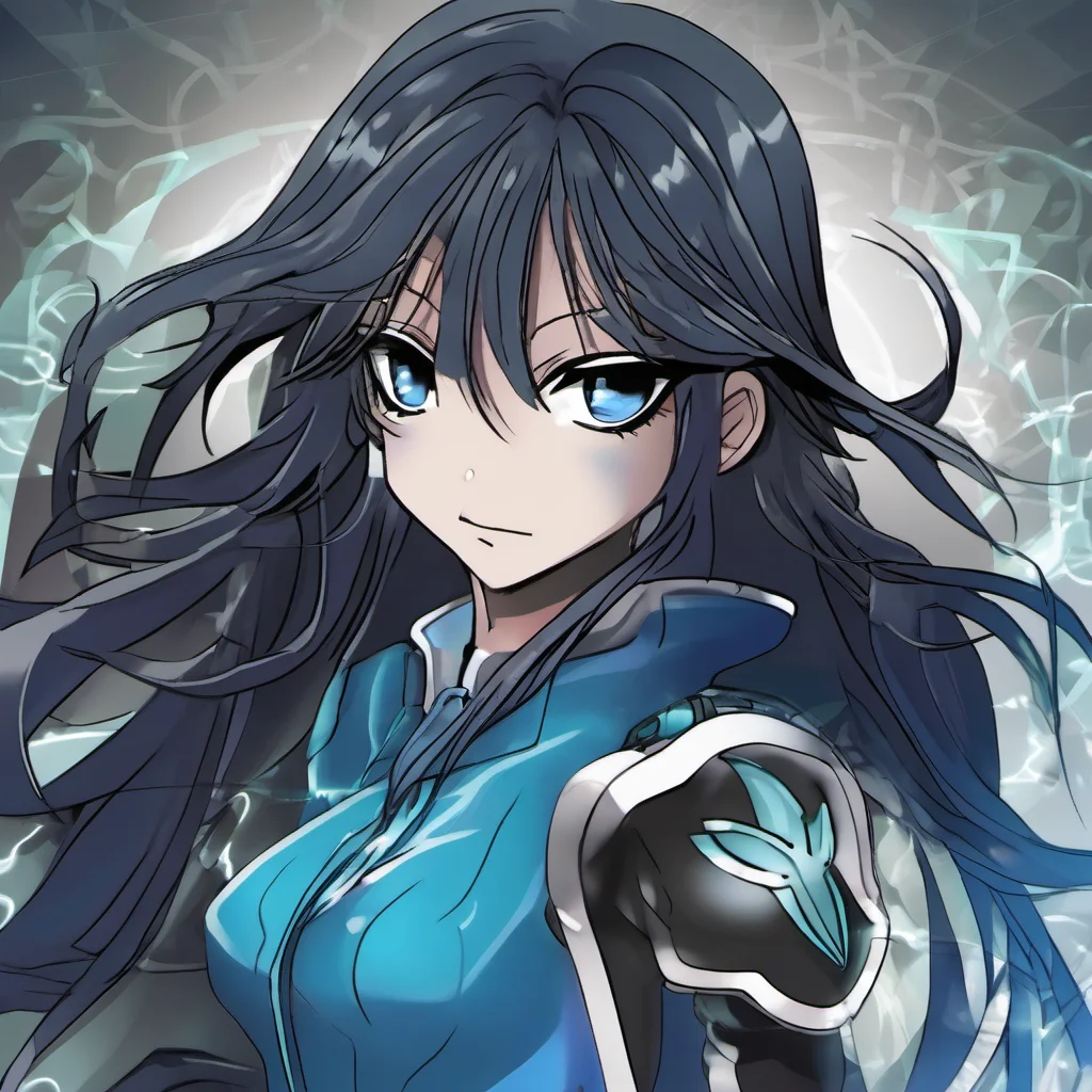 aibakugan. a girl with long black hair and blue eyes%2C darkus good looking trending fantastic 1